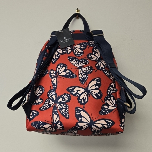 Kate Spade Chelsea Nylon Medium Backpack Butterfly Toss Print - Picture 7 of 10